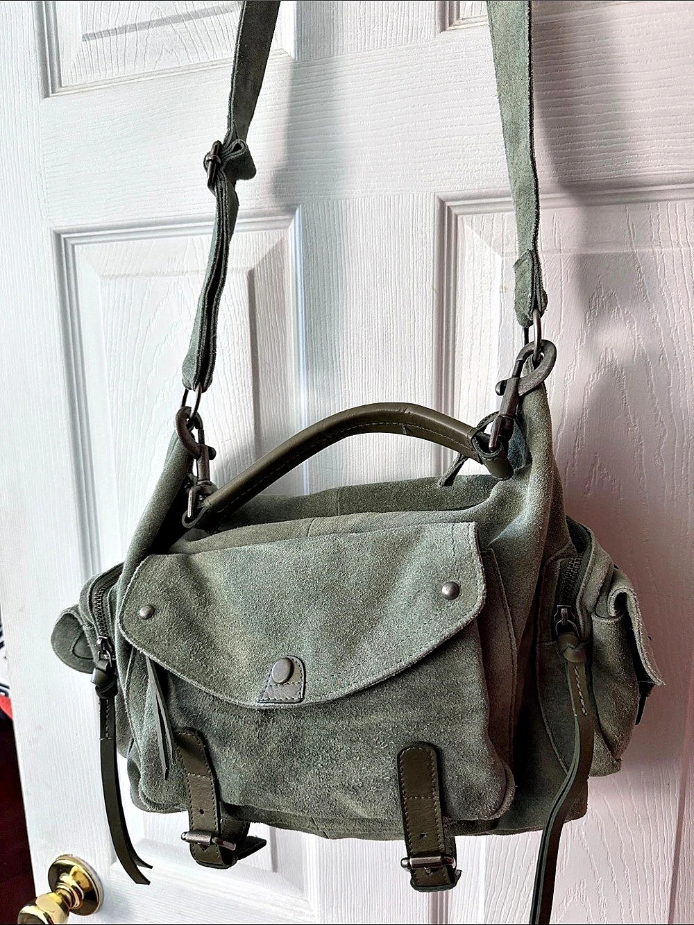 Free People  Green Suede Shoulder Bag - NWT